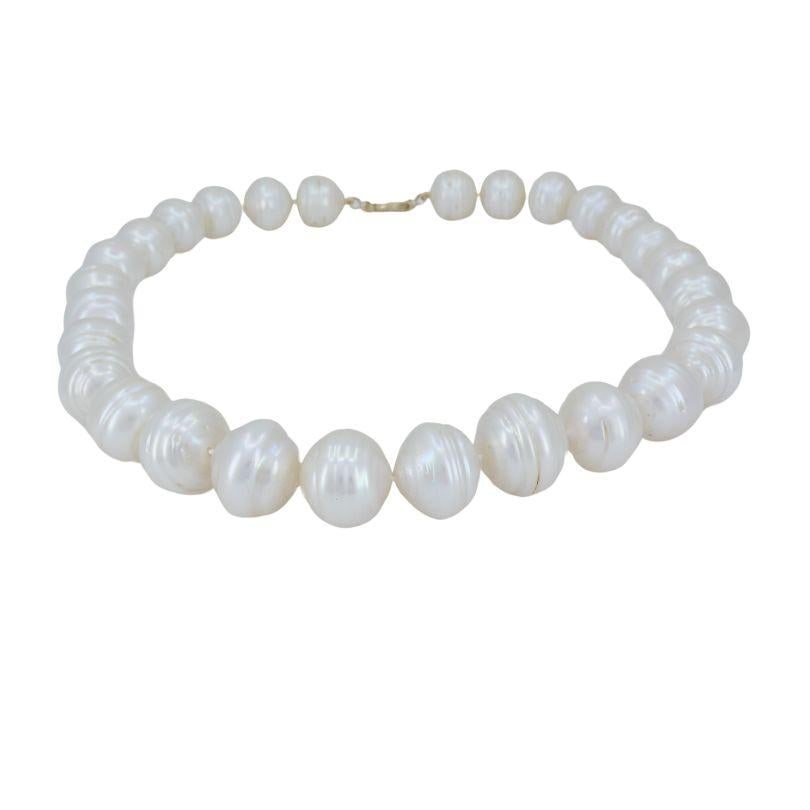 Vintage 14k Gold Baroque Cultured Pearl Necklace - 3