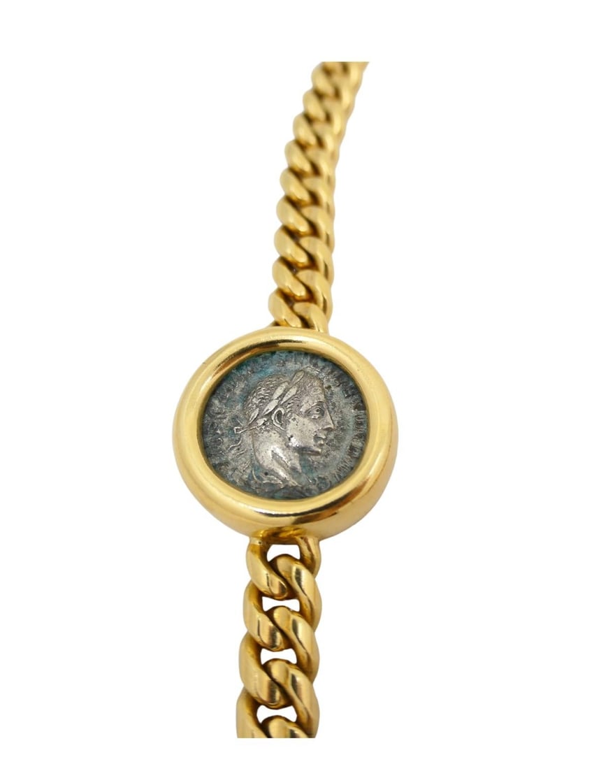 Bvlgari Bulgari Monete Gold Chain Necklace Ancient Roman Coins - 4