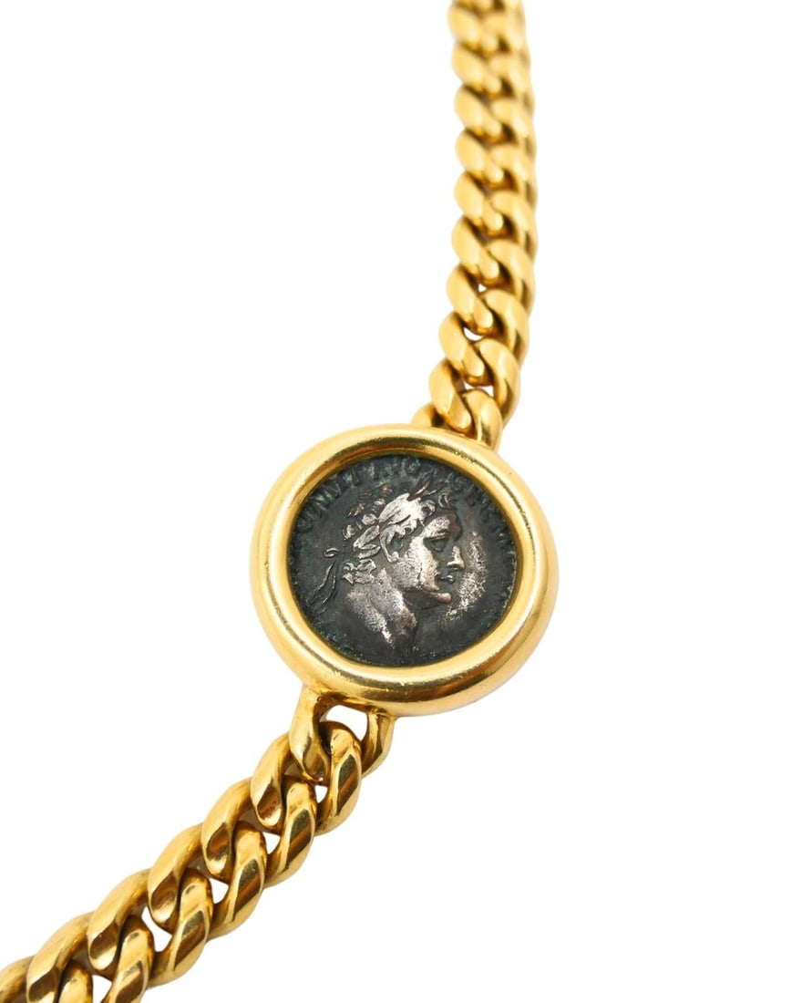 Bvlgari Bulgari Monete Gold Chain Necklace Ancient Roman Coins - 5