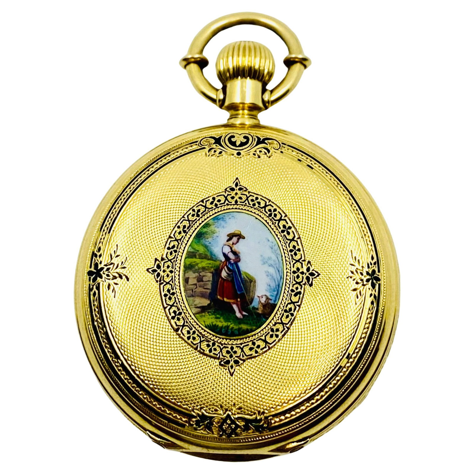 Breitling Laederich Antique Pocket Watch 18k Gold Enamel - 2