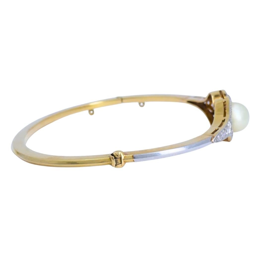 Edwardian Diamond Bracelet Pearl Gold Platinum Filigree Pattern - 4