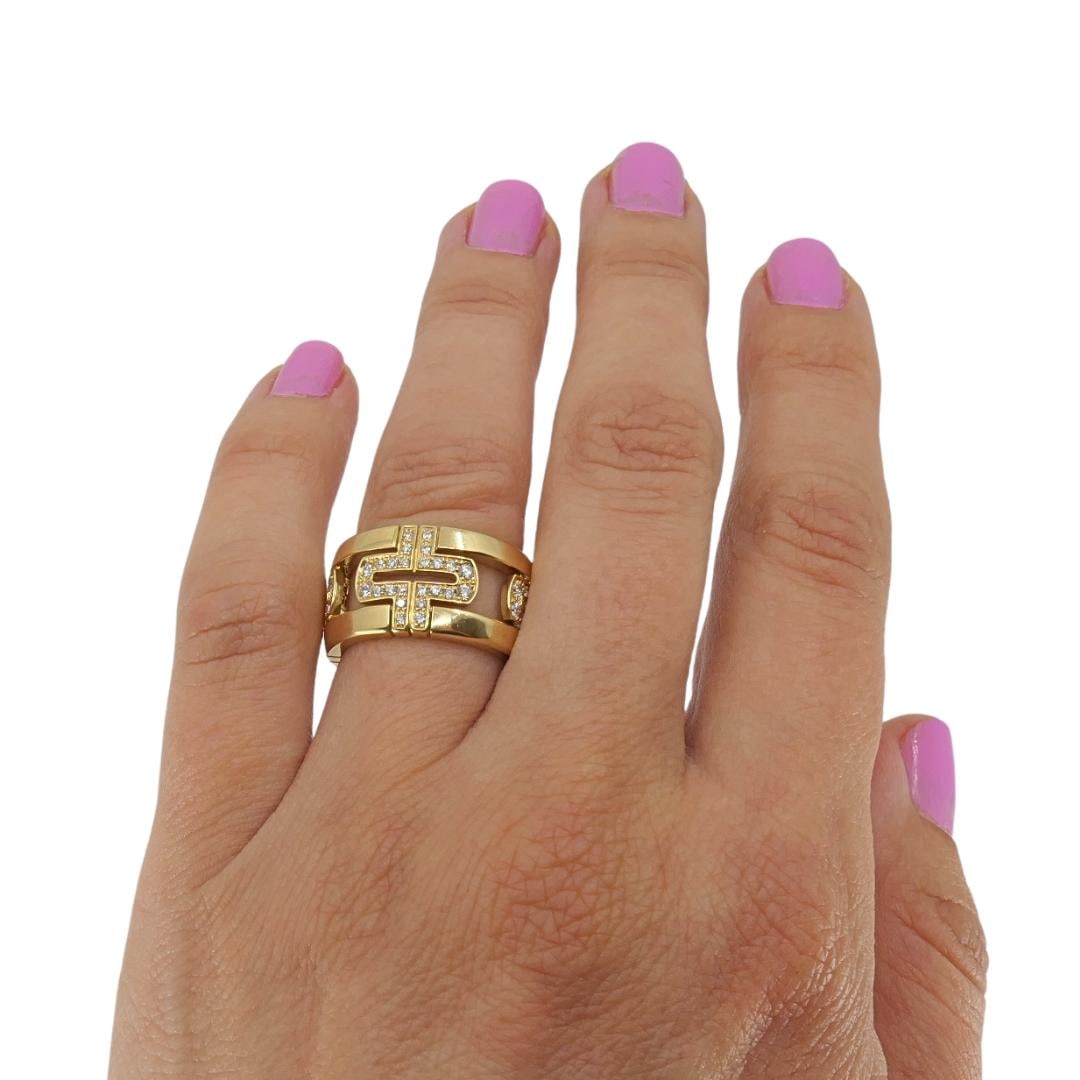 Bvlgari Bulgari 18k Gold Parentesi Diamond Band Ring - 2