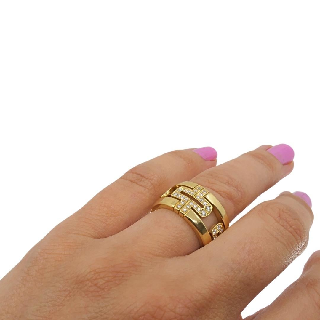 Bvlgari Bulgari 18k Gold Parentesi Diamond Band Ring - 3