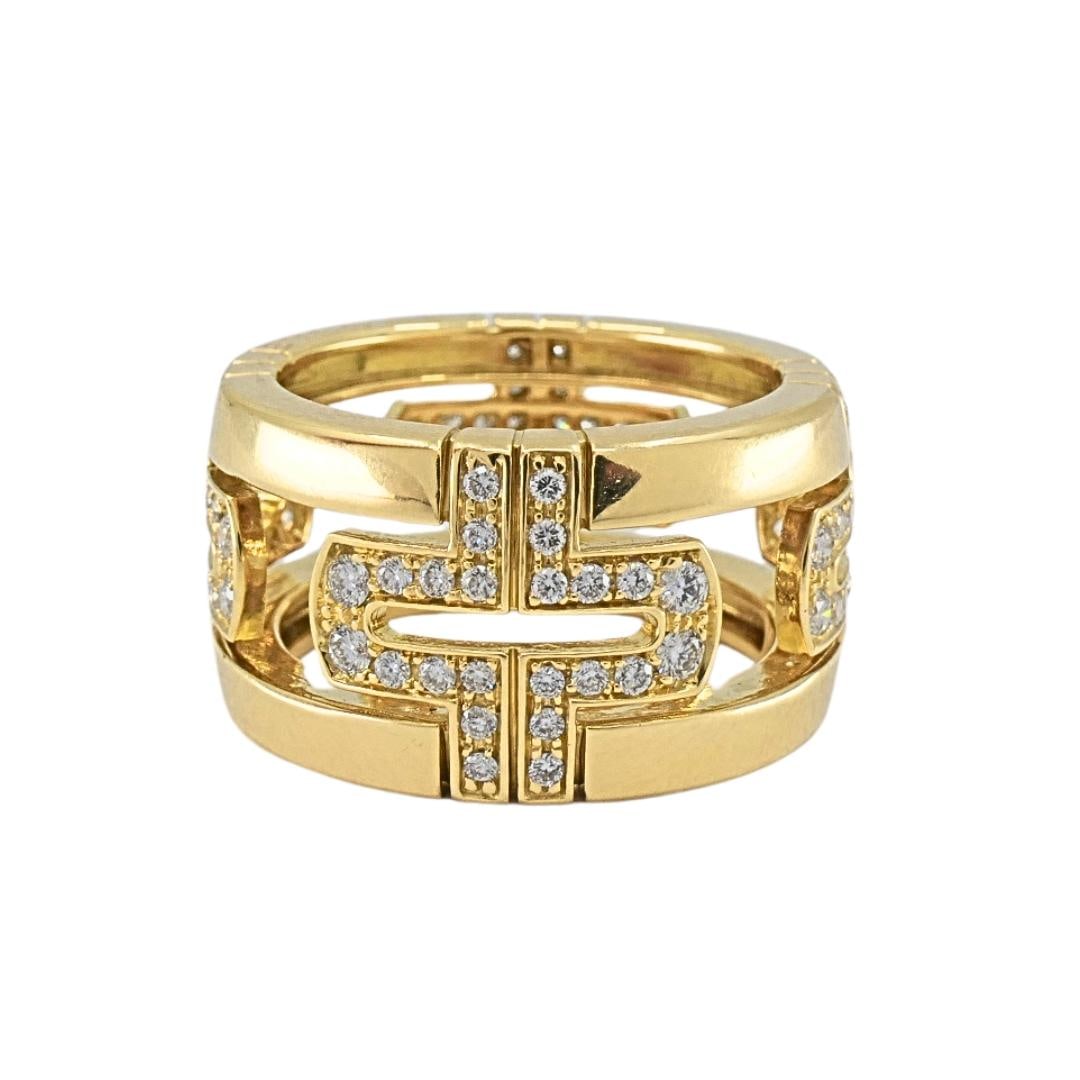 Bvlgari Bulgari 18k Gold Parentesi Diamond Band Ring - 4