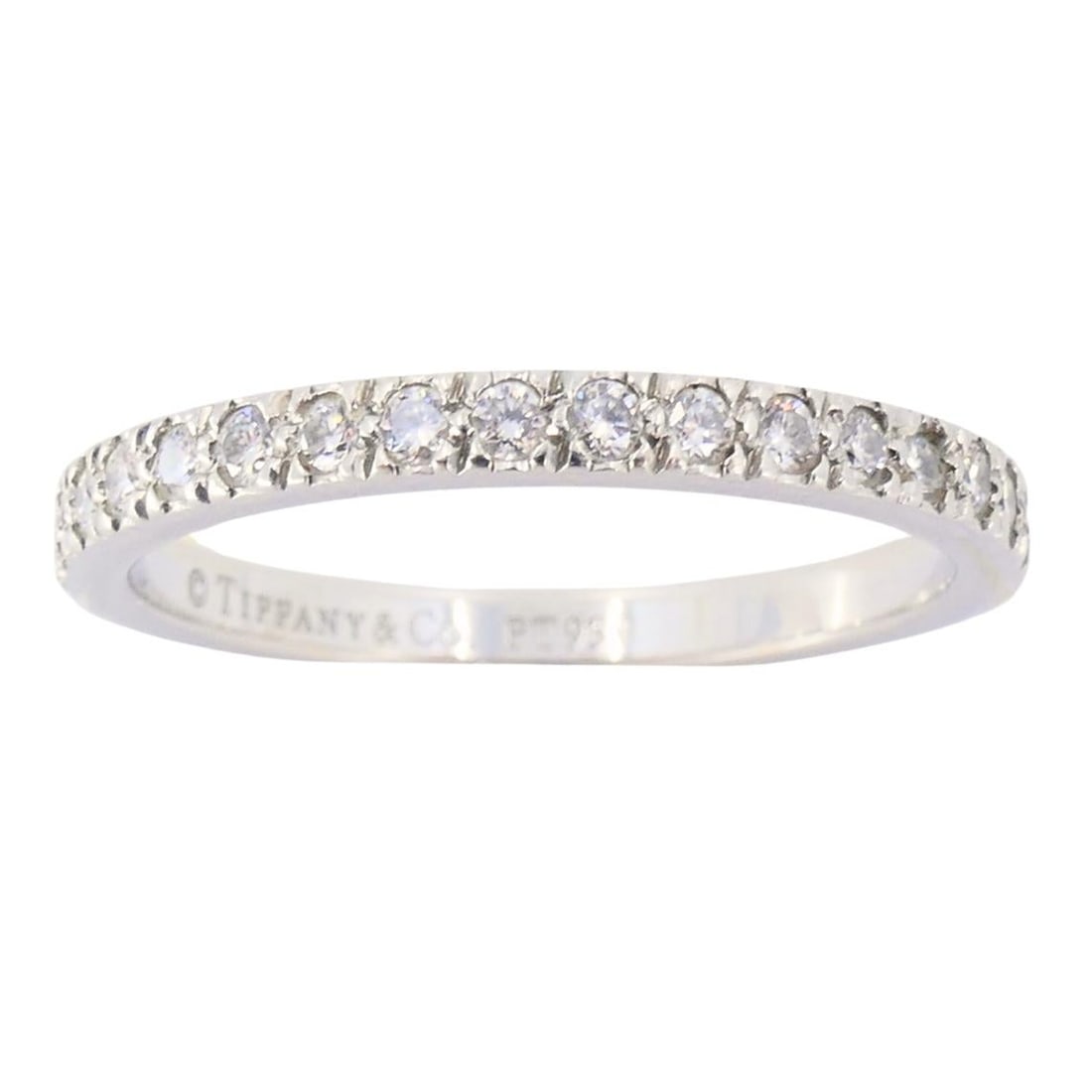 Vintage Tiffany & Co. Diamond Band Platinum Size 5.5 (51) - 2