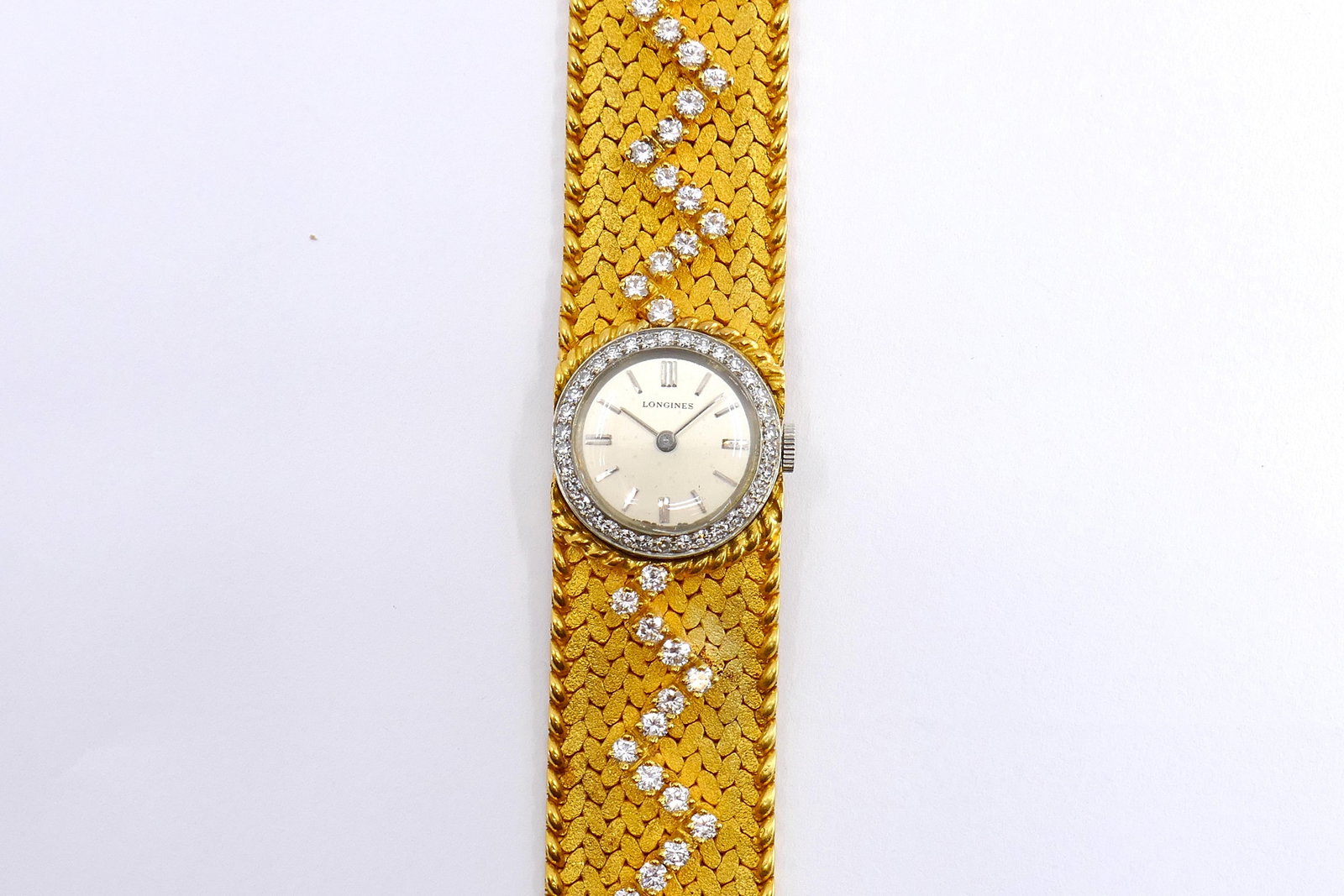 Vintage Cartier 18k Gold Diamond Braided Watch - 3