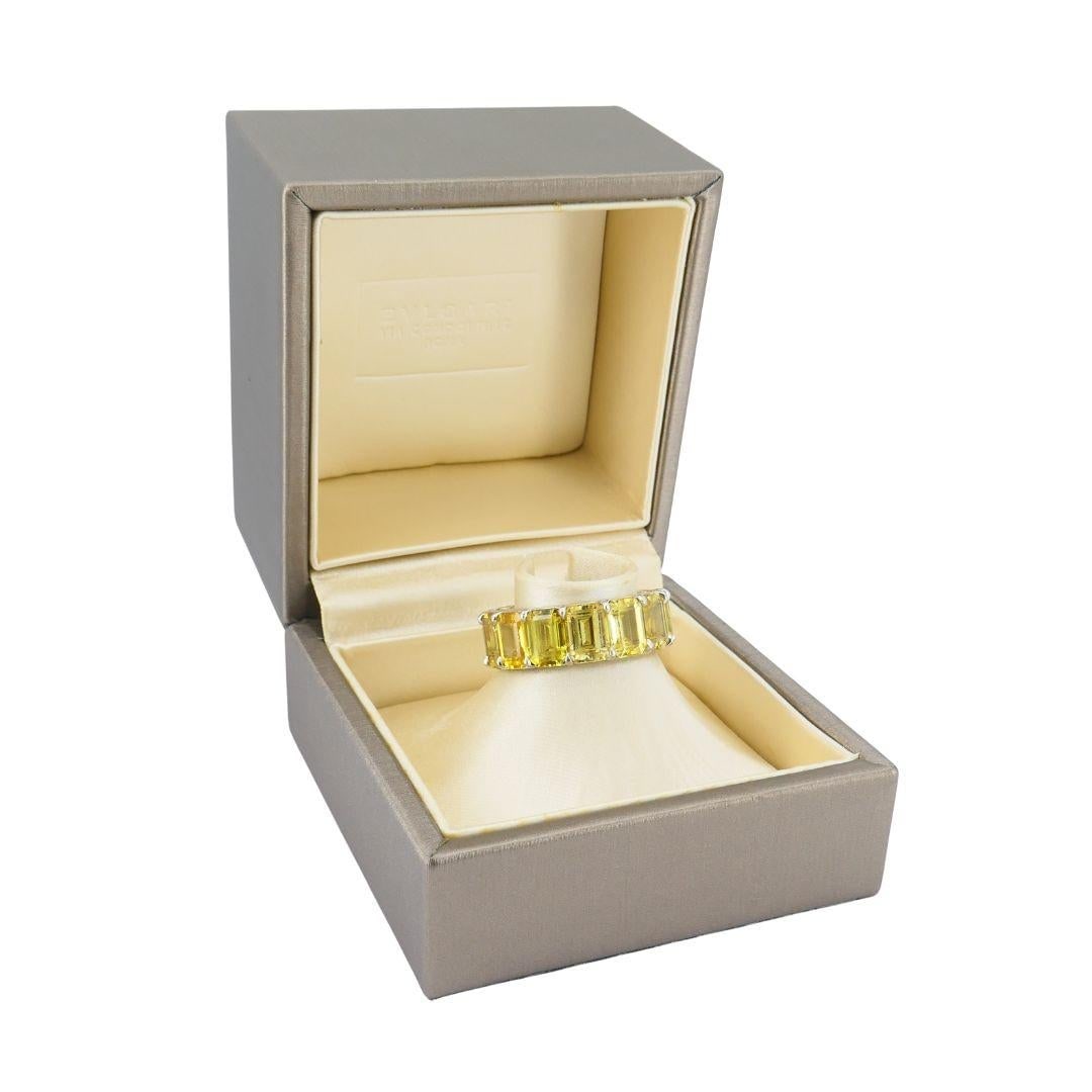 Bvlgari Yellow Sapphire Platinum Eternity Band Ring - 5