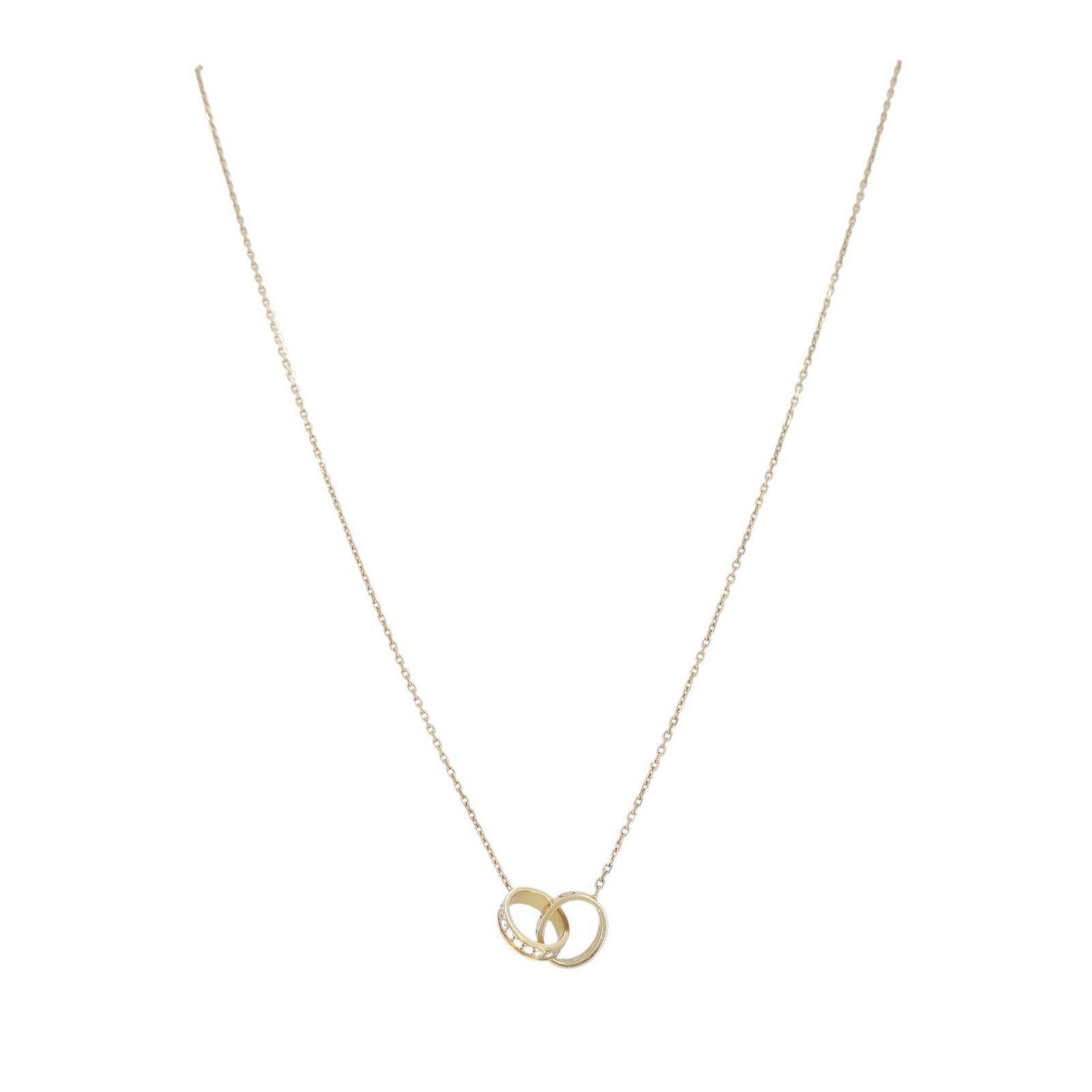 Cartier LOVE Interlocking 18k Gold Diamond Pendant Necklace - 2