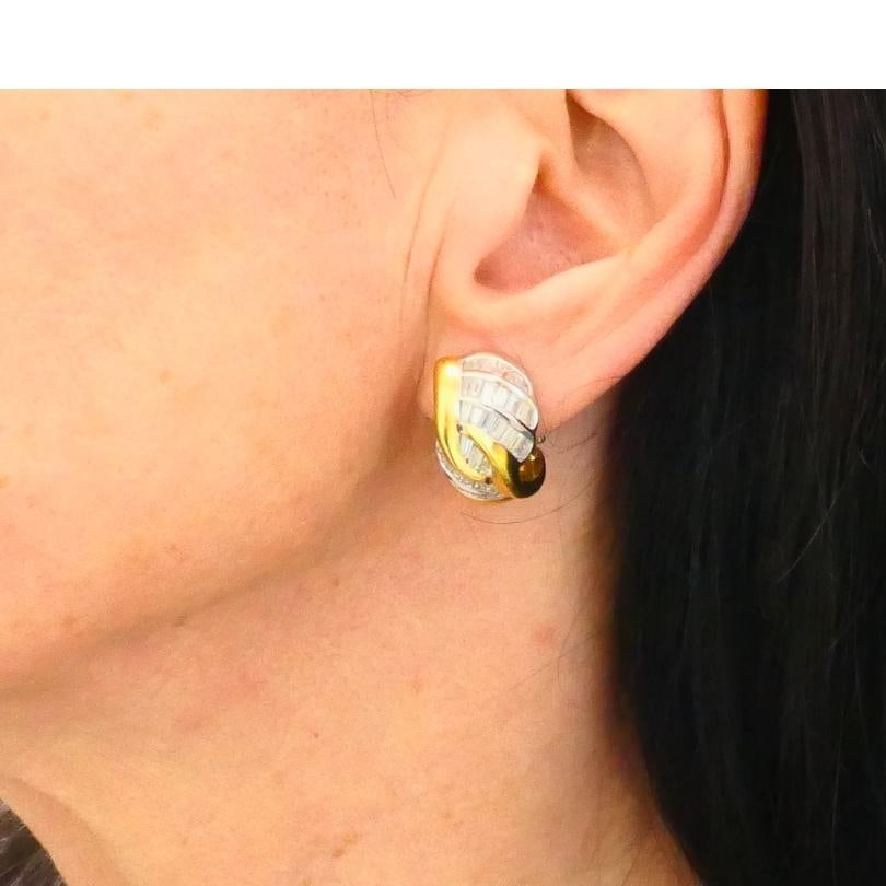 Vintage Luca Carati Diamond Earrings 18k Gold Estate Jewelry - 3
