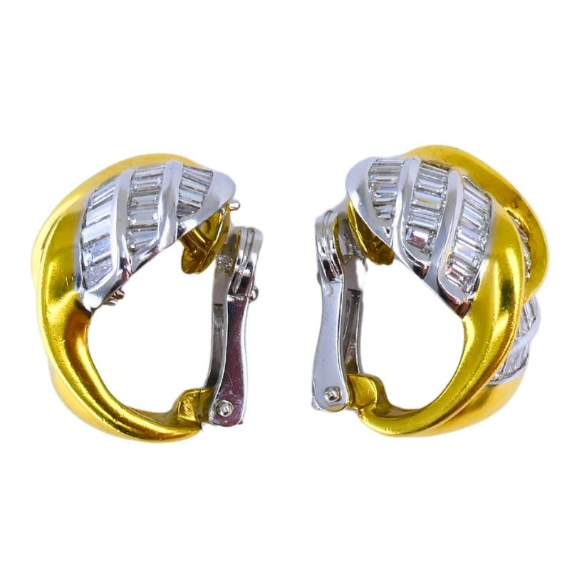Vintage Luca Carati Diamond Earrings 18k Gold Estate Jewelry - 5