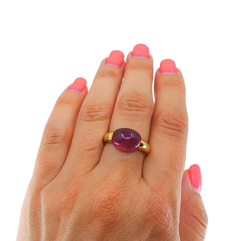 Vintage Tourmaline Ring 18k Gold Estate Jewelry - 2