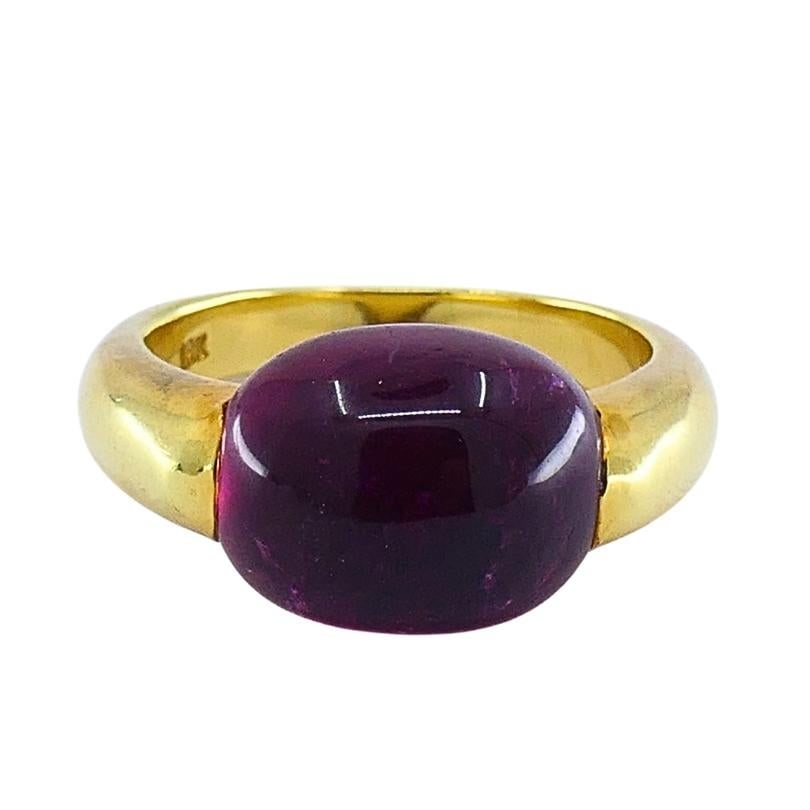 Vintage Tourmaline Ring 18k Gold Estate Jewelry - 3