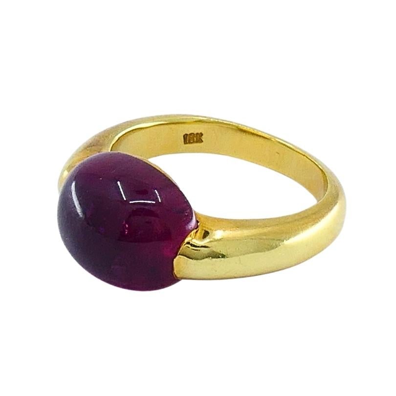 Vintage Tourmaline Ring 18k Gold Estate Jewelry - 5