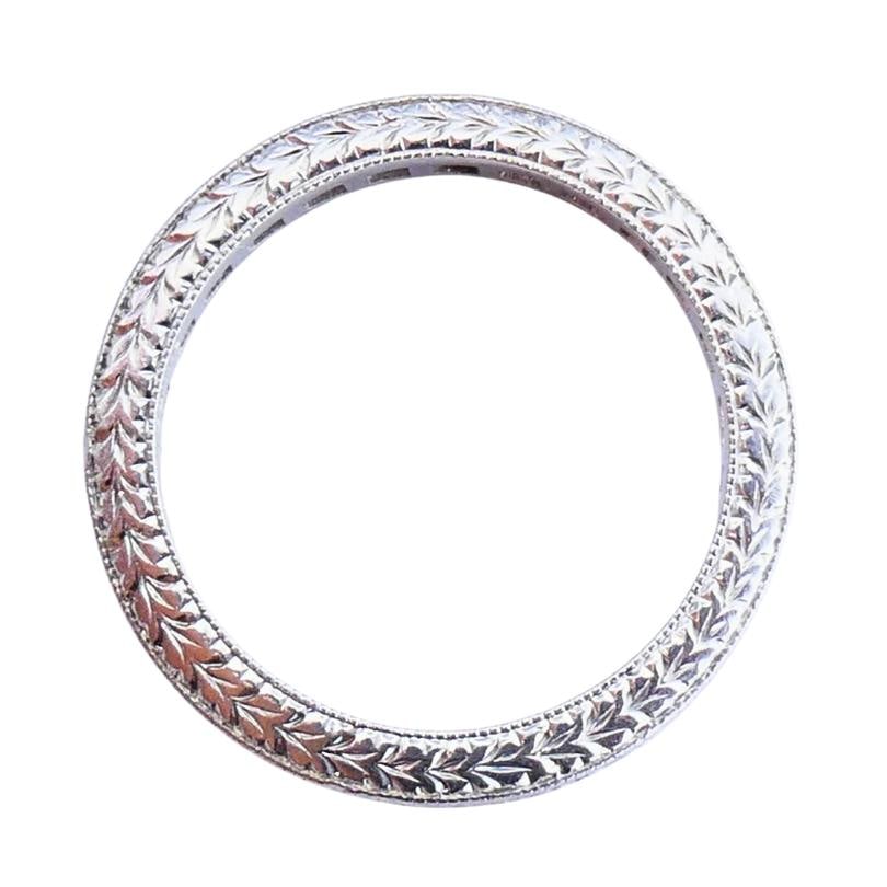 Michael Beaudry Princess Cut Diamond Eternity Band Platinum Size 6 Wedding Ring - 4