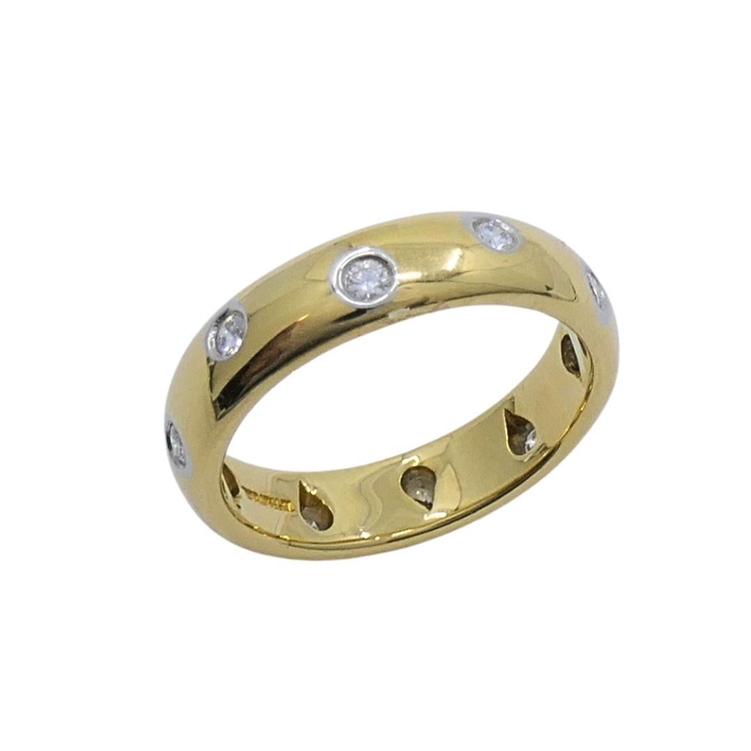 Tiffany & Co. 18k Gold & Platinum Accent Diamond Band Ring - 5