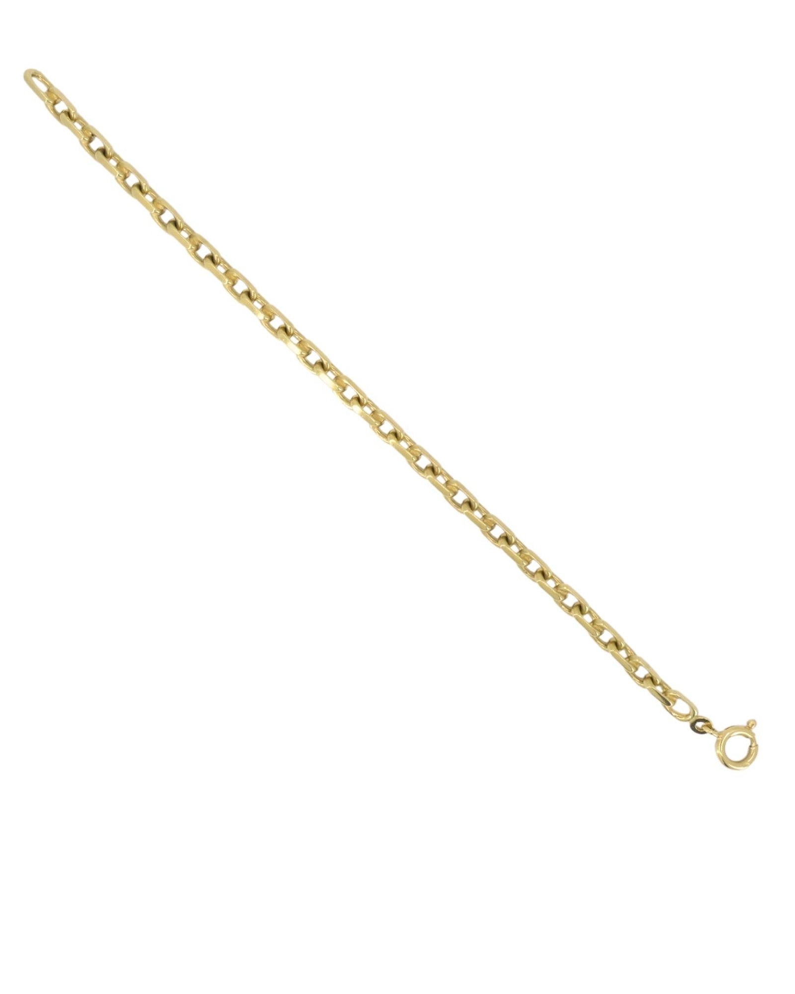 Vintage 18k Gold Charm Bracelet Oval Link Gold Bracelet - 3