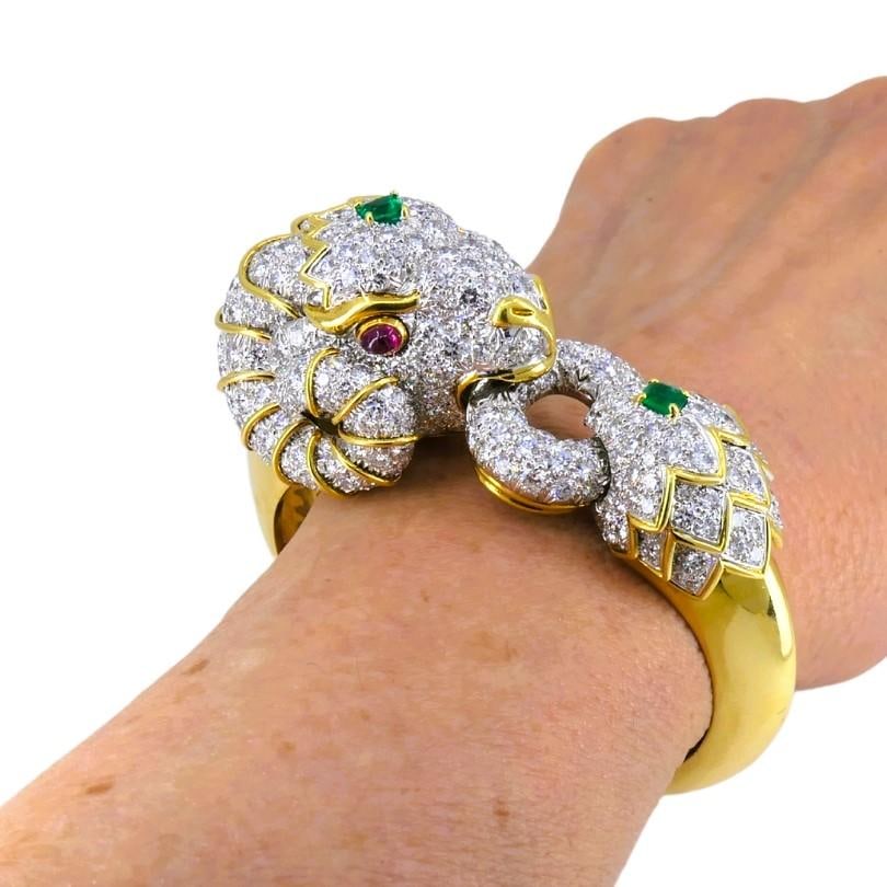 David Webb Kingdom Bracelet Ram Aries Gold Platinum Gemstones Estate Jewelry - 2