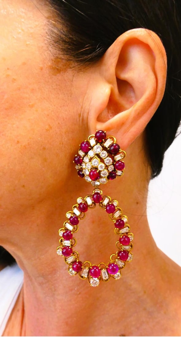 Boucheron Ruby And Diamond Earrings Day & Night Vintage Jewelry - 2