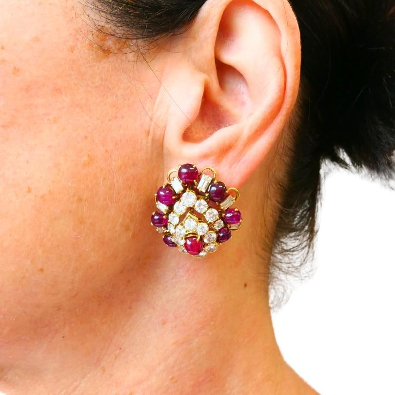 Boucheron Ruby And Diamond Earrings Day & Night Vintage Jewelry - 3