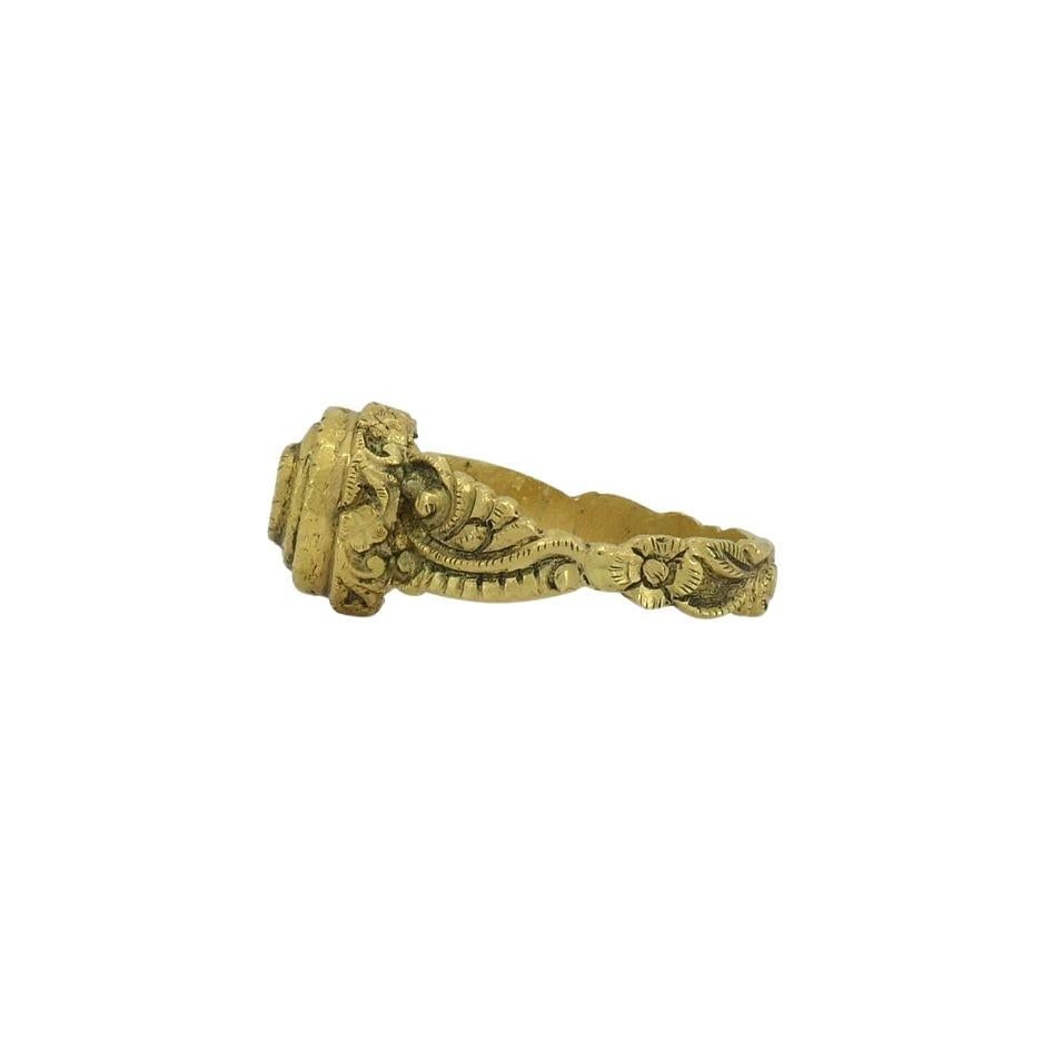 Antique 22k Gold Diamond Handmade Ring - 4