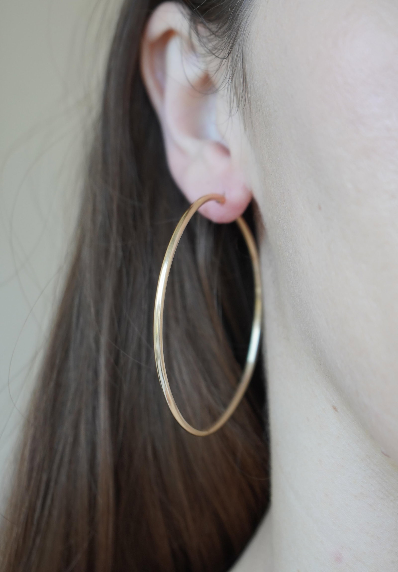 14k Gold Large Hoop Earrings - 2