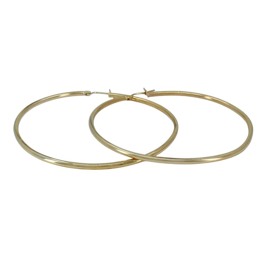 14k Gold Large Hoop Earrings - 4