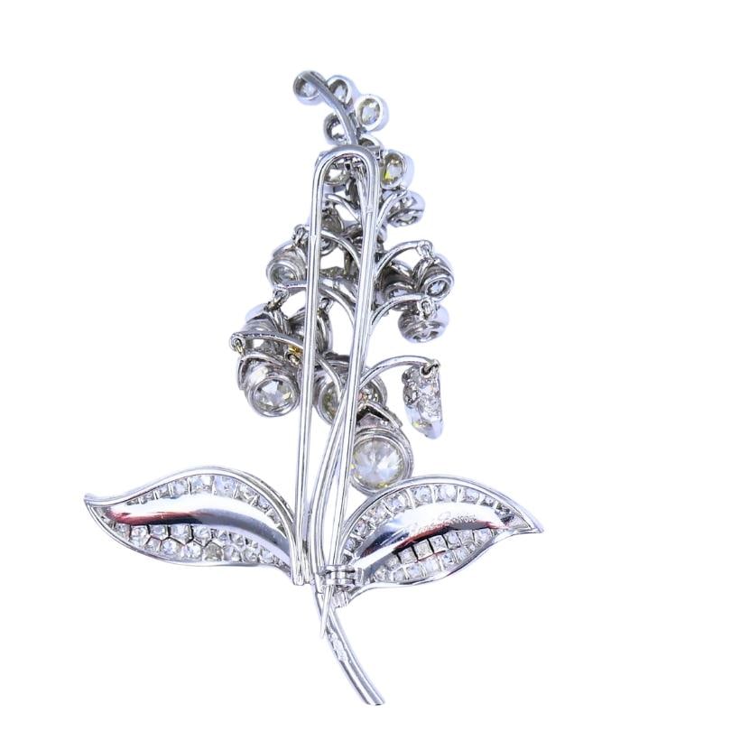Antique Rene Boivin Platinum Diamond Brooch Circa 1880s Estate Jewelry - 5
