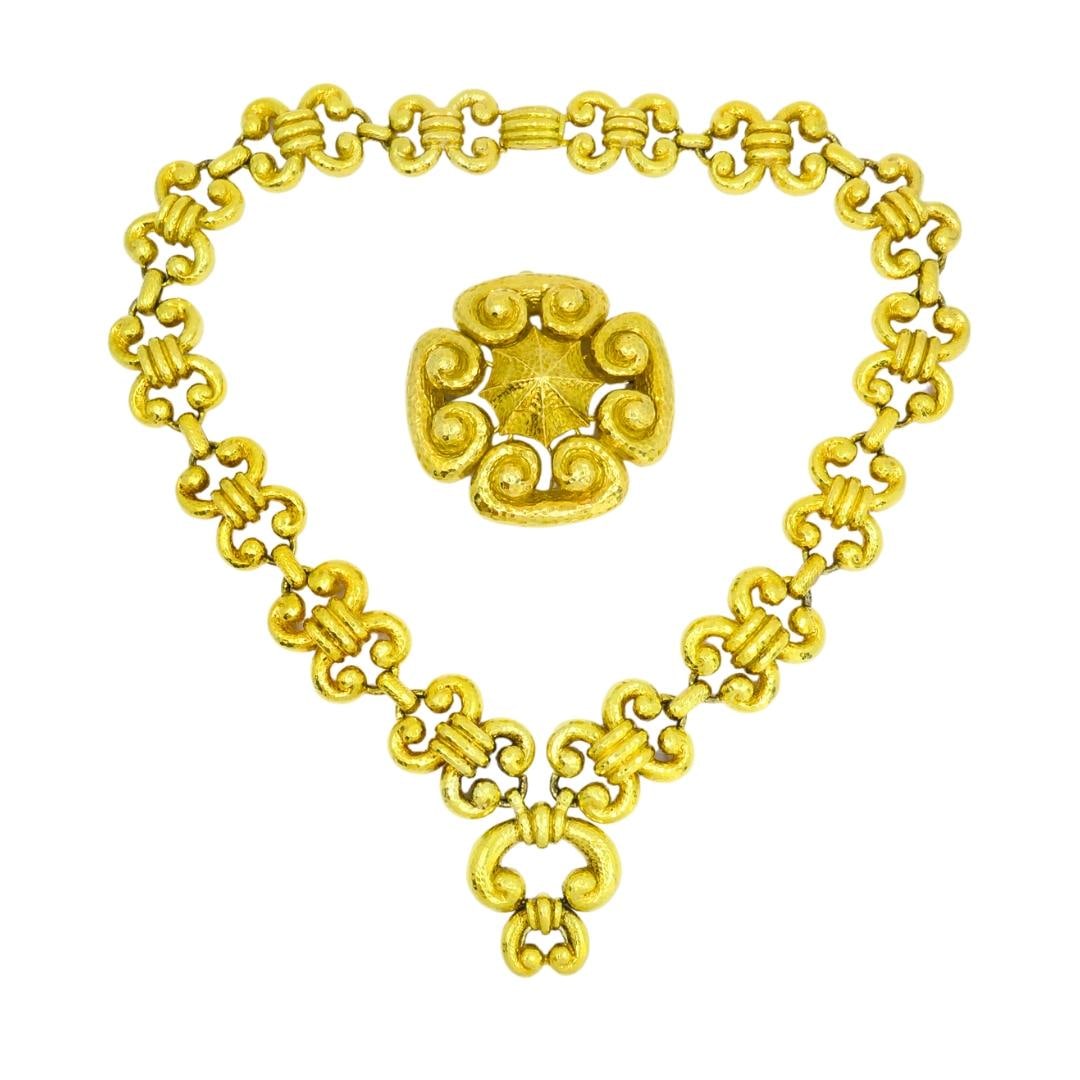 Vintage David Webb 18k Gold Necklace Removable Pendant Brooch Sautoir - 2