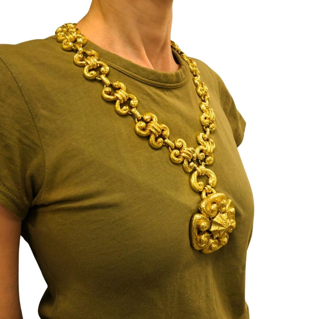 Vintage David Webb 18k Gold Necklace Removable Pendant Brooch Sautoir - 5