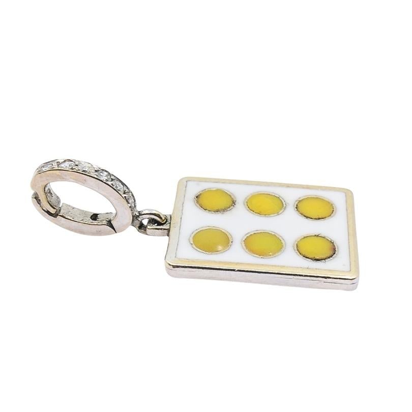 Vintage 12k Gold Domino Six Charm Pavé Diamond Bail - 4