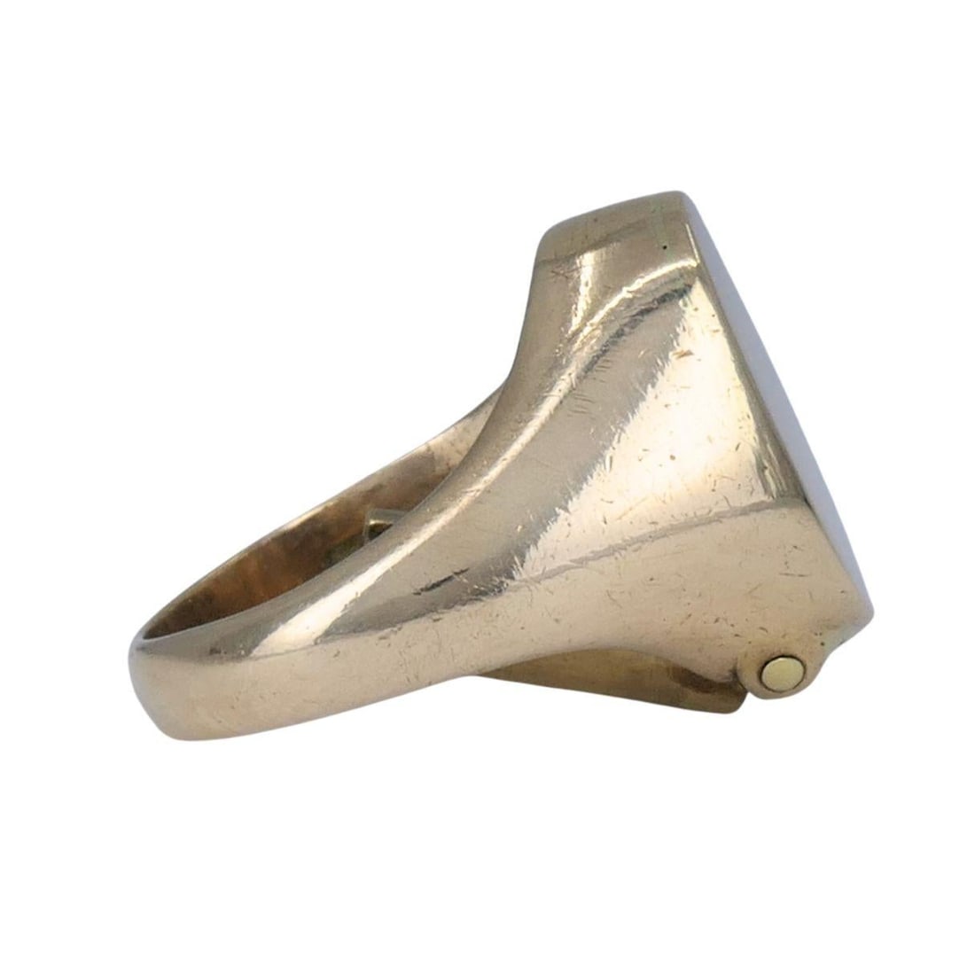 Antique 9ct Gold Watch Key Un-engraved Signet Ring - 4