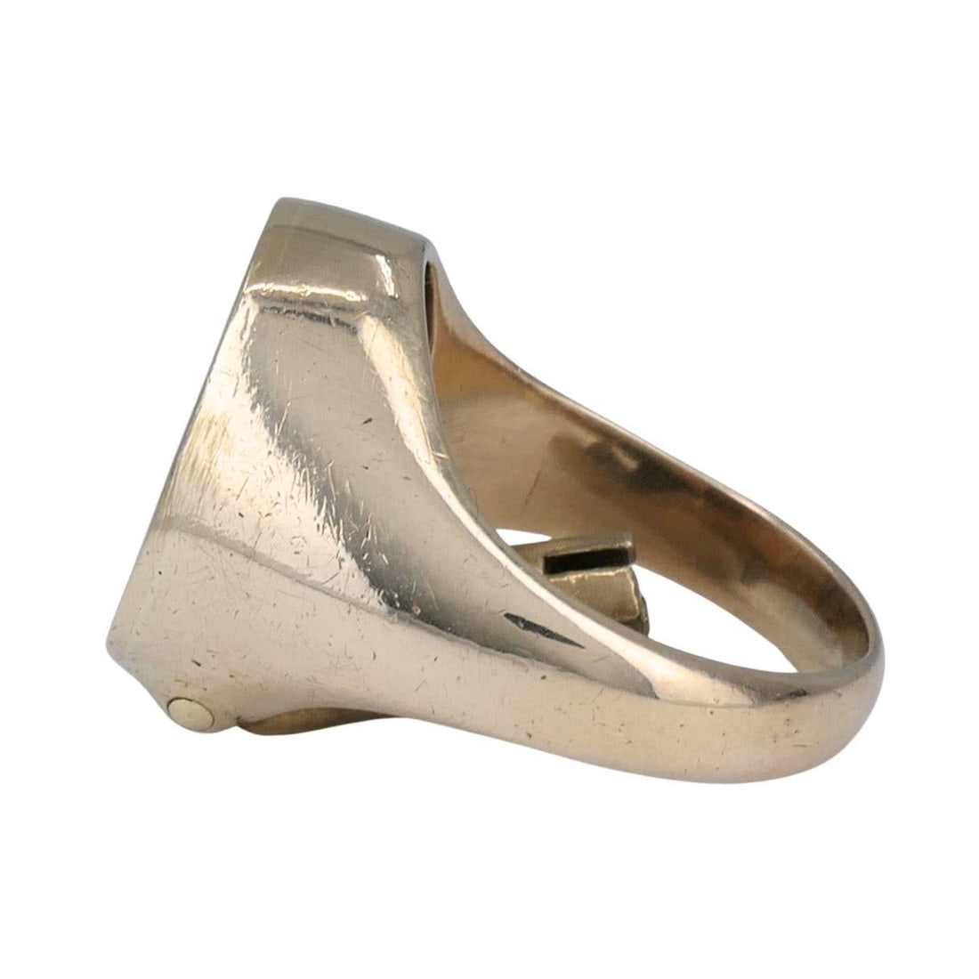 Antique 9ct Gold Watch Key Un-engraved Signet Ring - 5