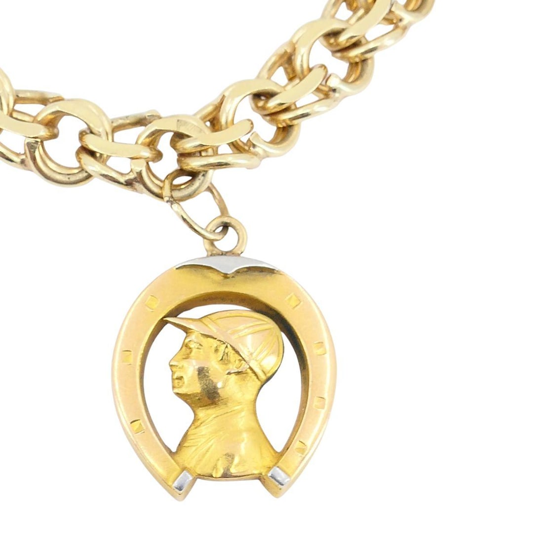 Vintage 14k 18k Gold Charm Bracelet - 2