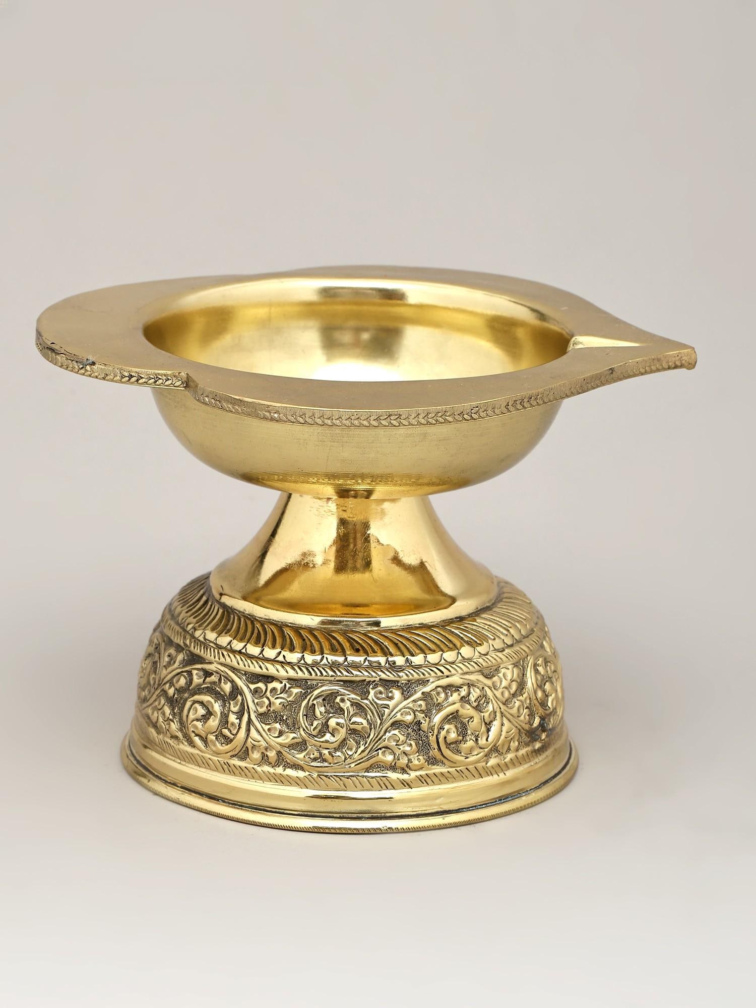 7" Superfine Brass Diya (Lamp) | Ritual Item - 2