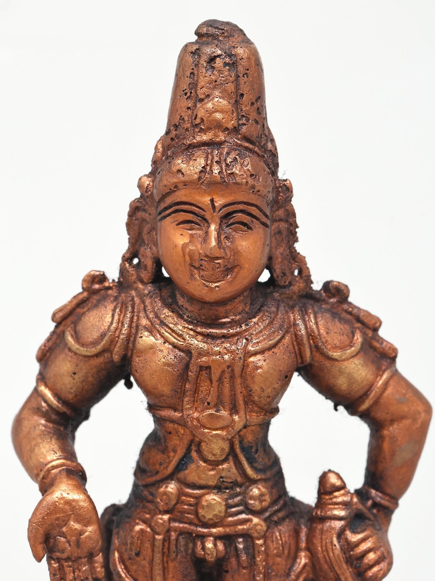 6" Small Standing Lord Vitthal | Copper Idol - 2