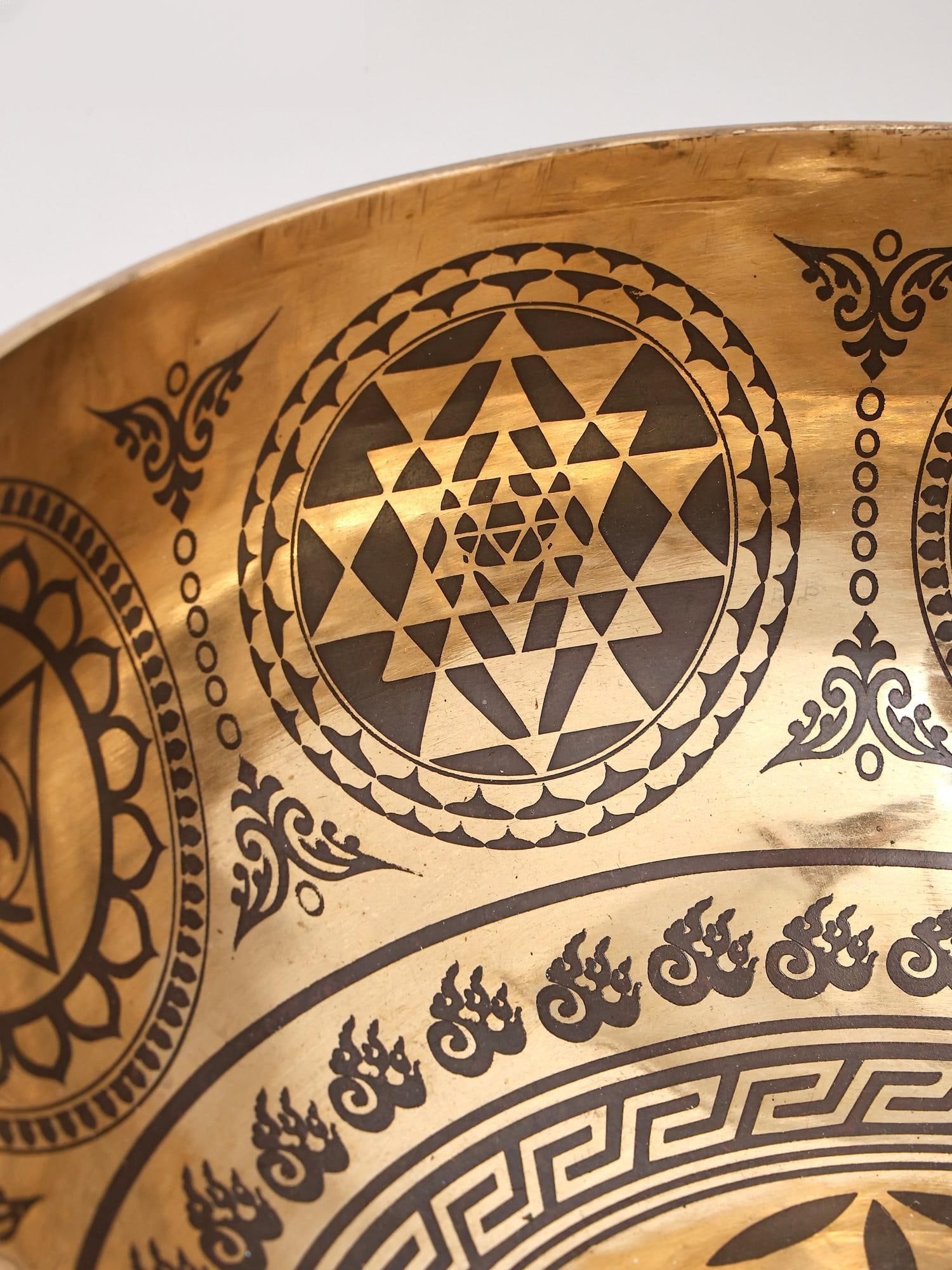 9" Tibetan Bronze Singing Bowl for Peace | Handmade | Made in India - 2