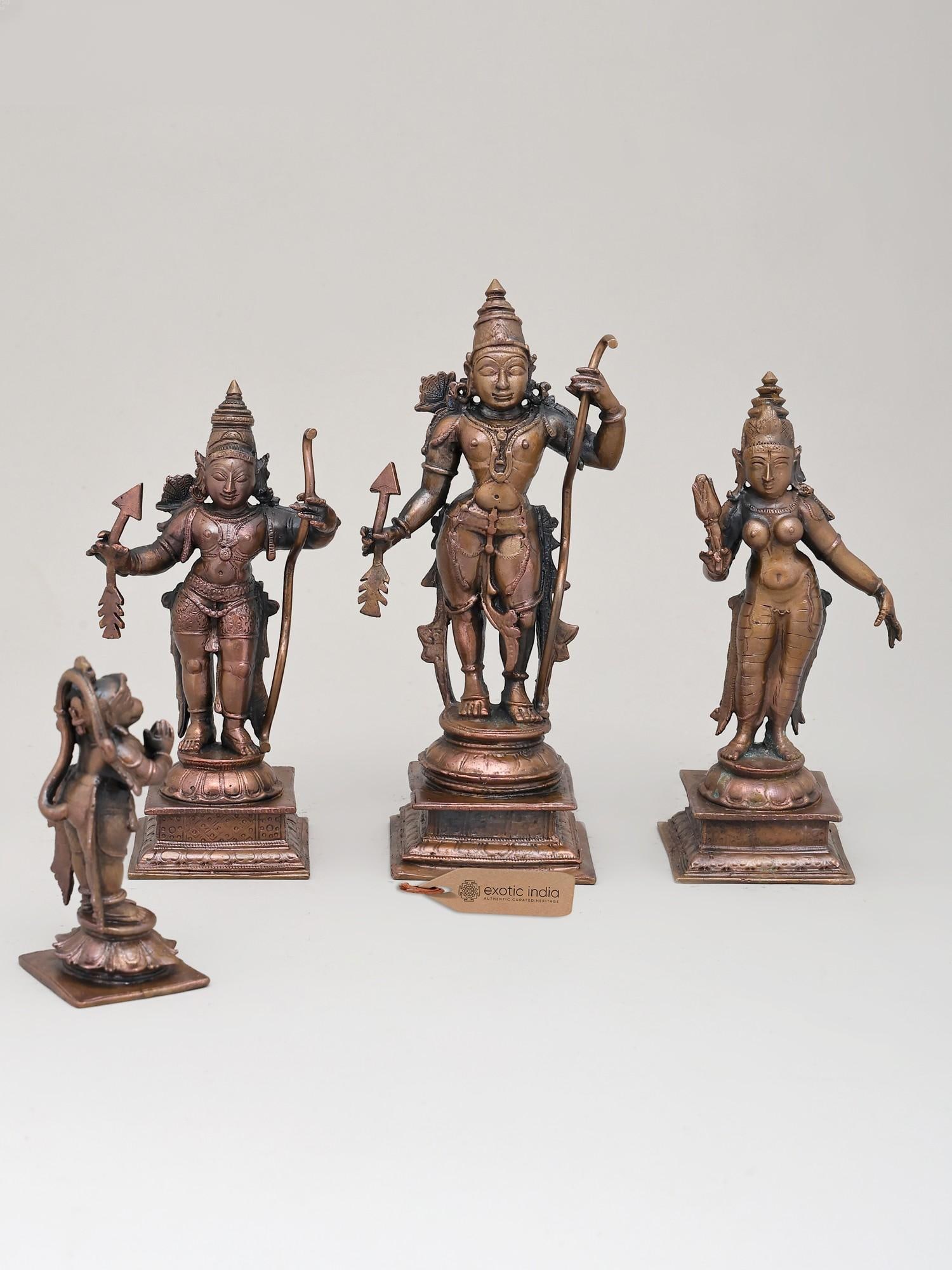 Small Shri Ram Darbar | Set of Four | Copper Statues: Small Shri Ram Darbar | Set of Four | Copper Statues Reserve: $409.00 Shipping: Domestic: Shipping rates are determined by destination International: Foreign shipping rates are determined by destinati