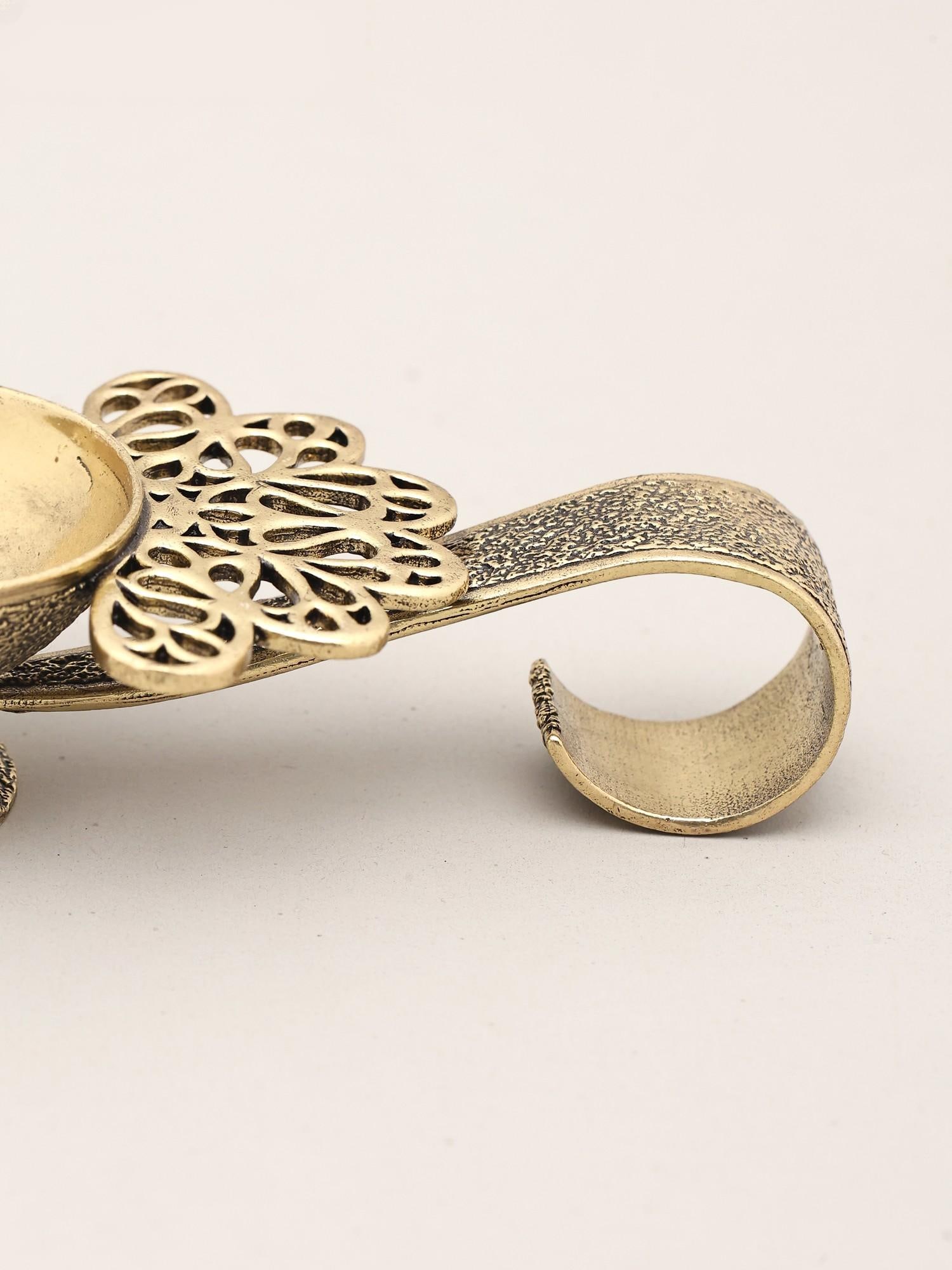 4" Small Superfine Handheld Brass Diya | Puja Item - 2