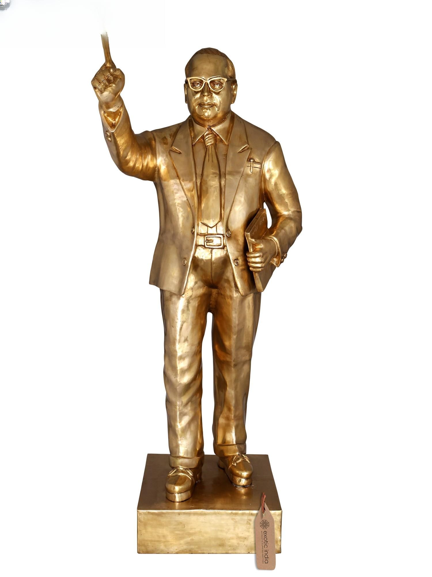 75" Large Size Baba Saheb Dr. Bhimrao Ambedkar - The Father of The Indian Constitution | Brass: An Icon of Justice and Equality This magnificent, larger-than-life brass statue captures the enduring spirit of Dr. Bhimrao Ambedkar, affectionately known as Baba Saheb. Standing tall and resolute,