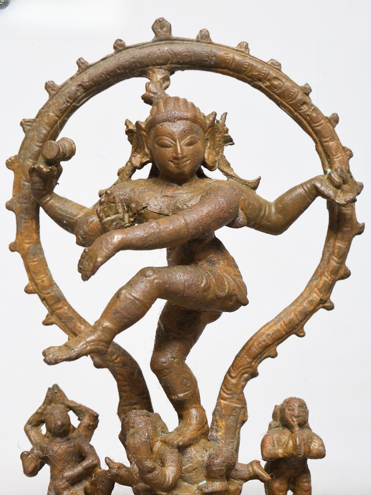 4" Small Lord Shiva As Nataraja and Goddess Parvati | Bronze Idol | Made in India - 2