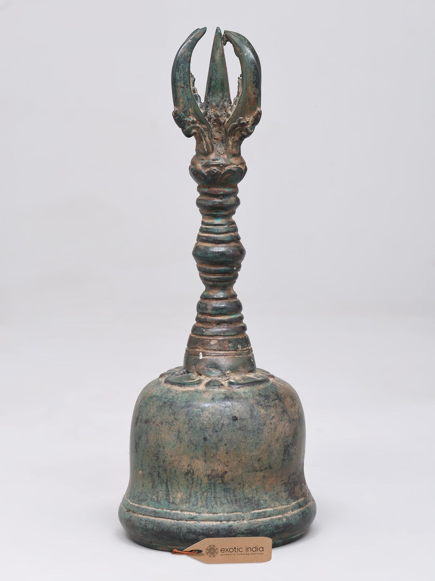 9" Buddhist Vajra Bell in Brass: An Echo of Enlightenment: The Brass Vajra Bell This exquisite bell is more than just an artifact; it is a conduit to the sacred, a resonance of ancient wisdom and spiritual practice. Crafted from robu