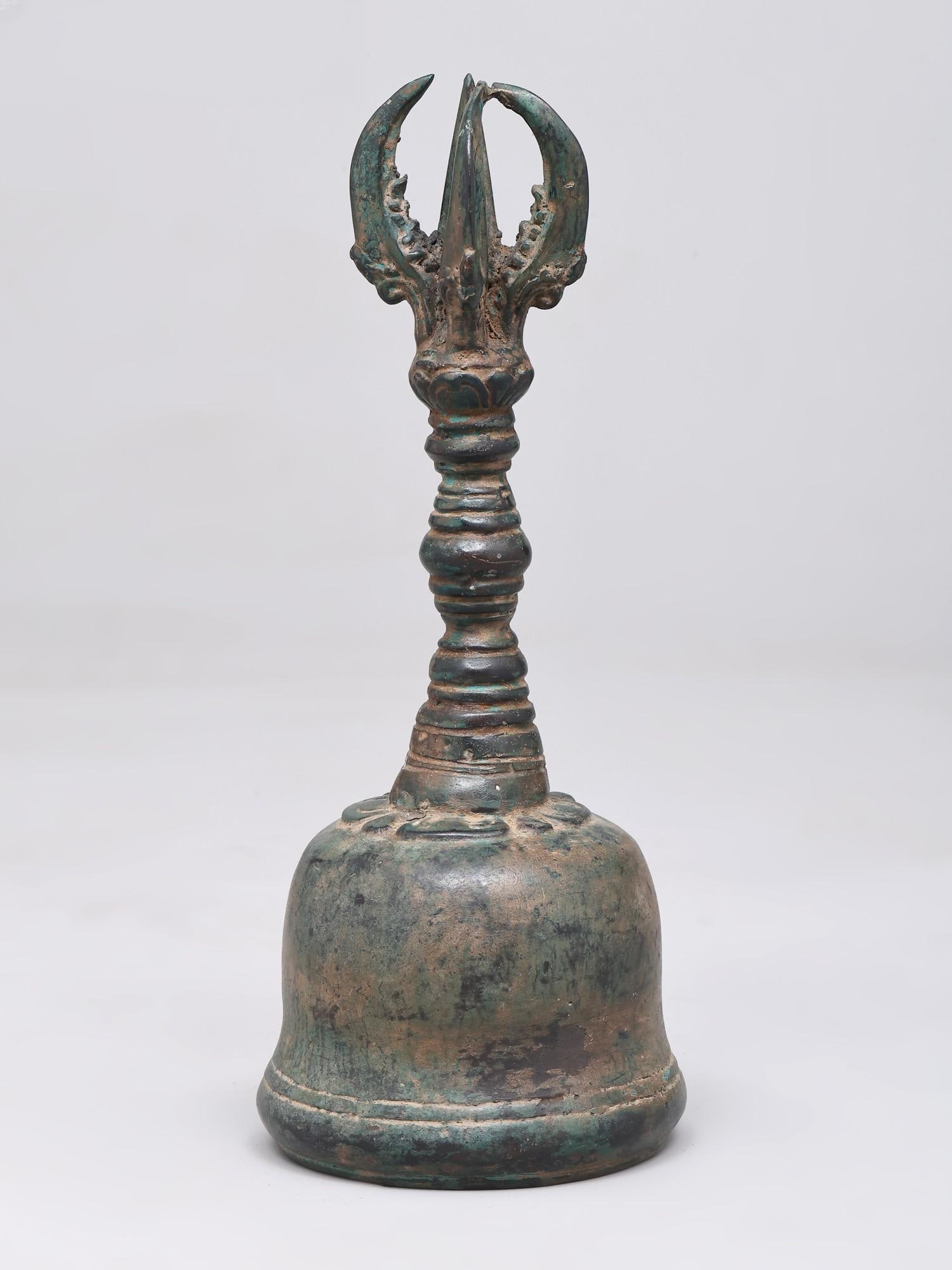 9" Buddhist Vajra Bell in Brass - 2