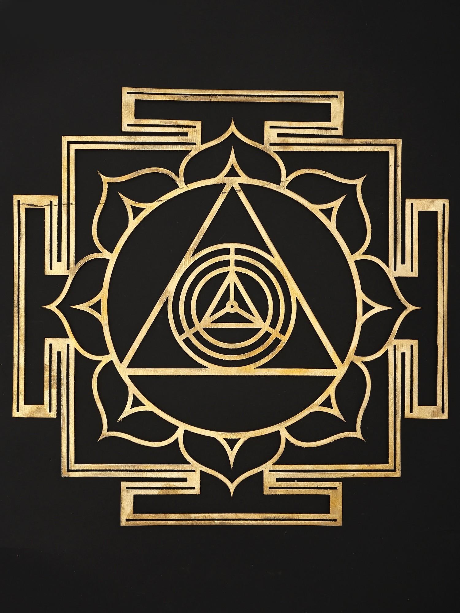 15" Chinnamasta Yantra - for Spiritual and Material Benefits | Brass Yantra | Wall Hanging (1 of 2)