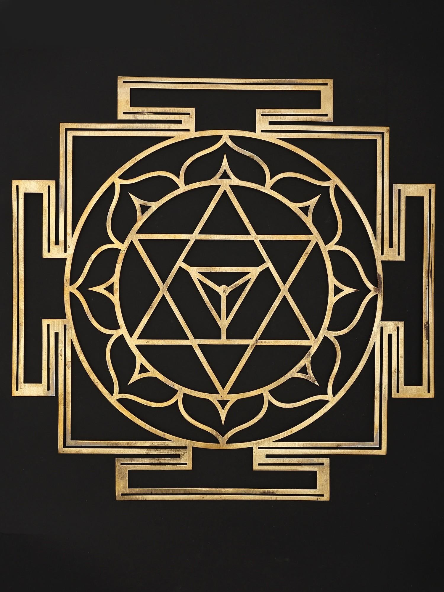 15" Matangi Yantra - for Improved Speech and Articulation | Brass Yantra | Wall Hanging: Embrace the Eloquence of Matangi This exquisite brass Yantra is a powerful visual representation dedicated to the goddess Matangi, an important deity in the Hindu pantheon often associated with knowle