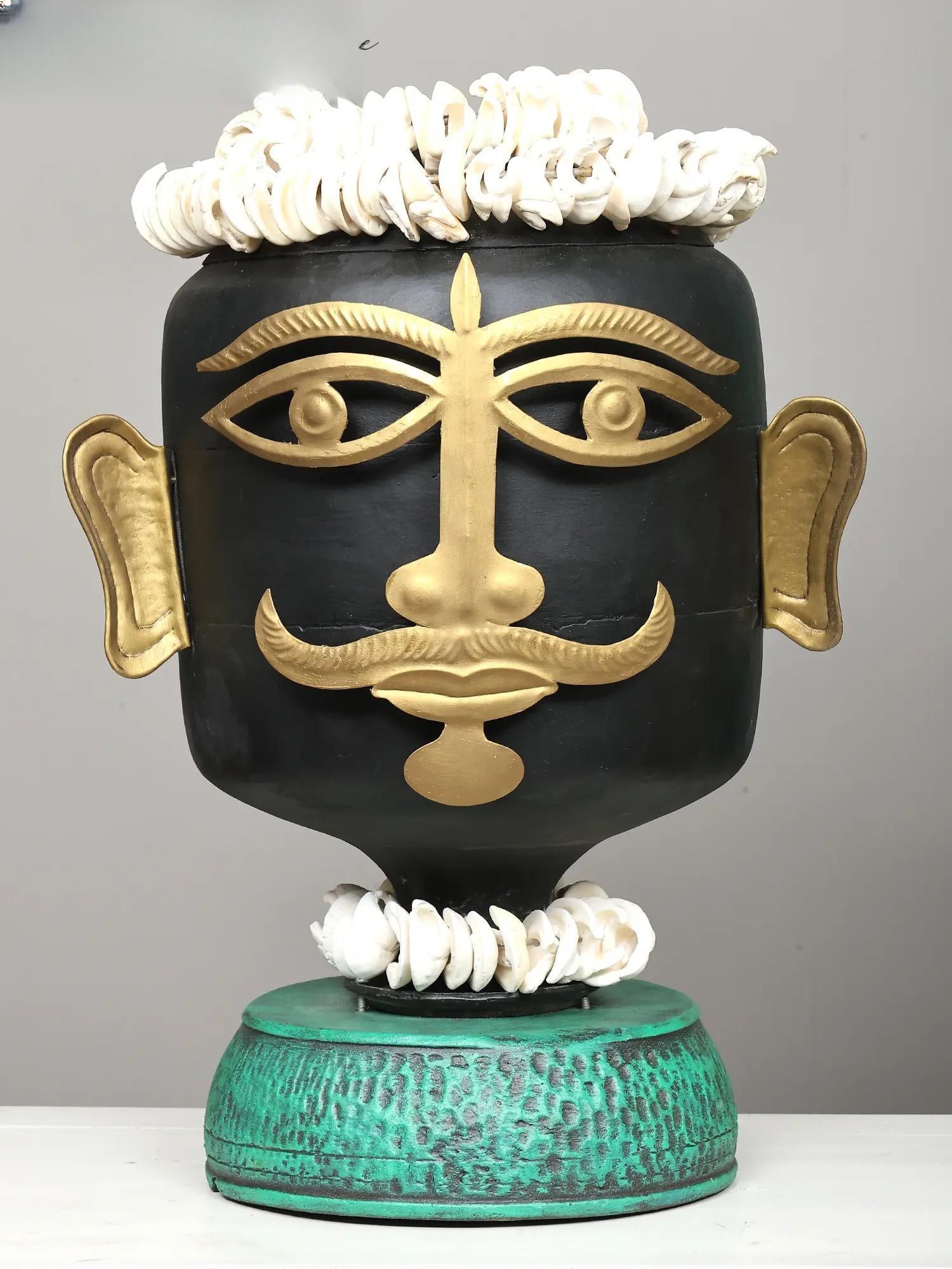 59" Divine Wedding of Lord Shiva and Shakti | Brass Sculpture | Made in India - 2
