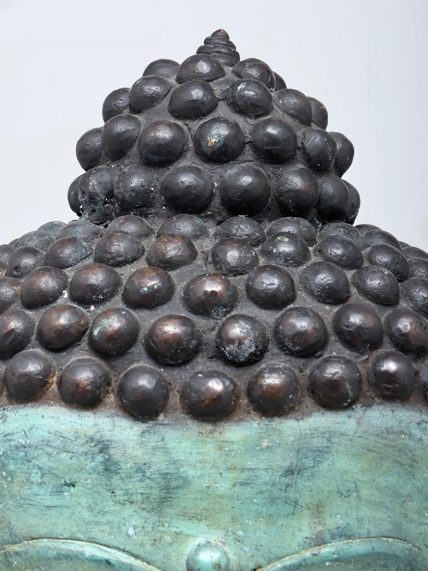 19" Lord Buddha Head | Brass Statue - 2