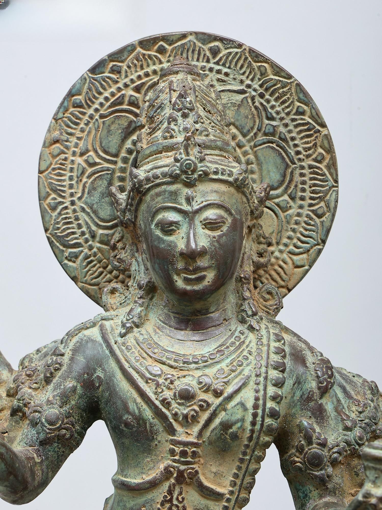 18" Eight Armed Dancing Lord Shiva (Nataraja) | Brass Statue - 2