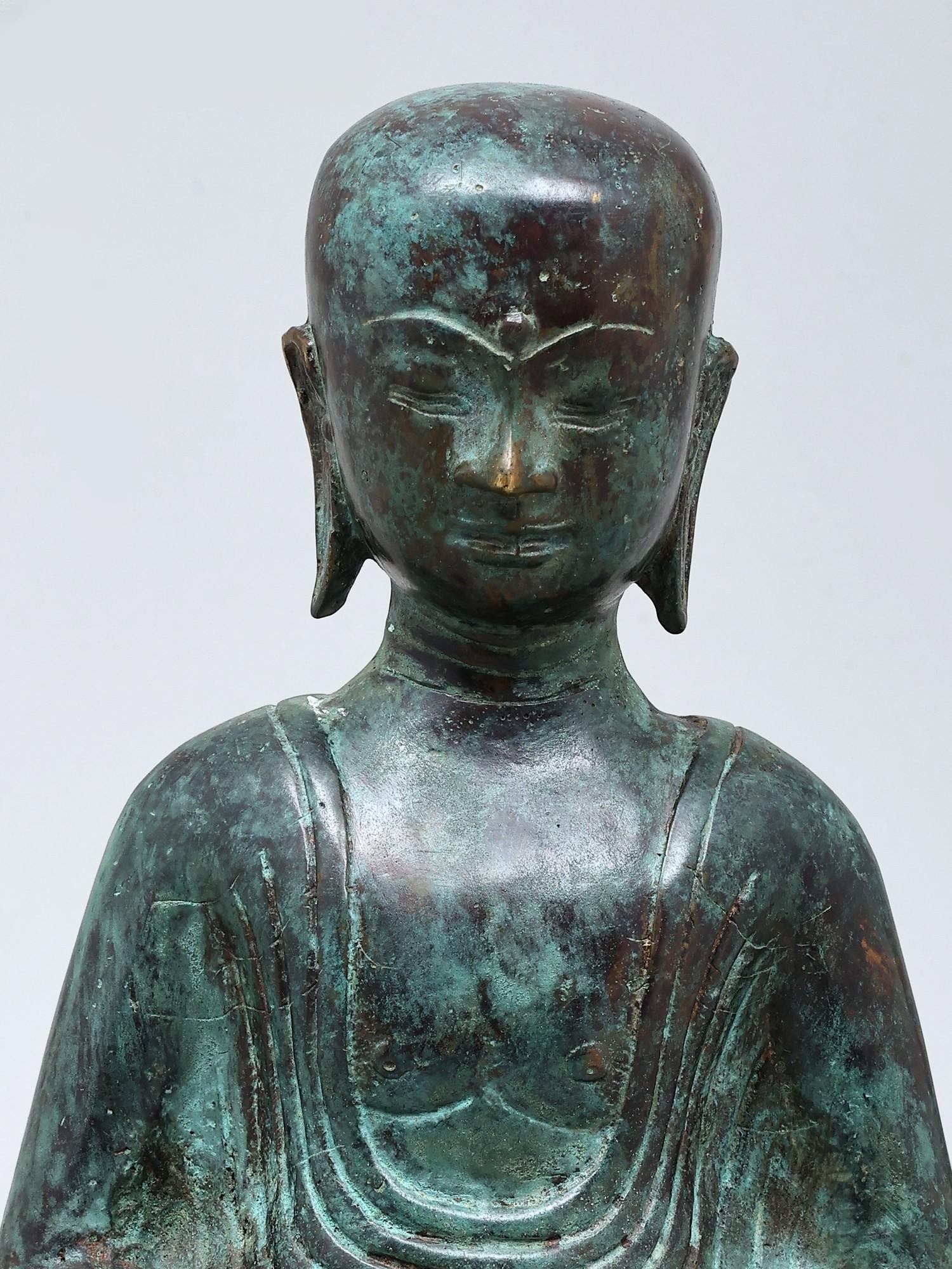 10" Buddhist Luohan | Brass Statue - 2