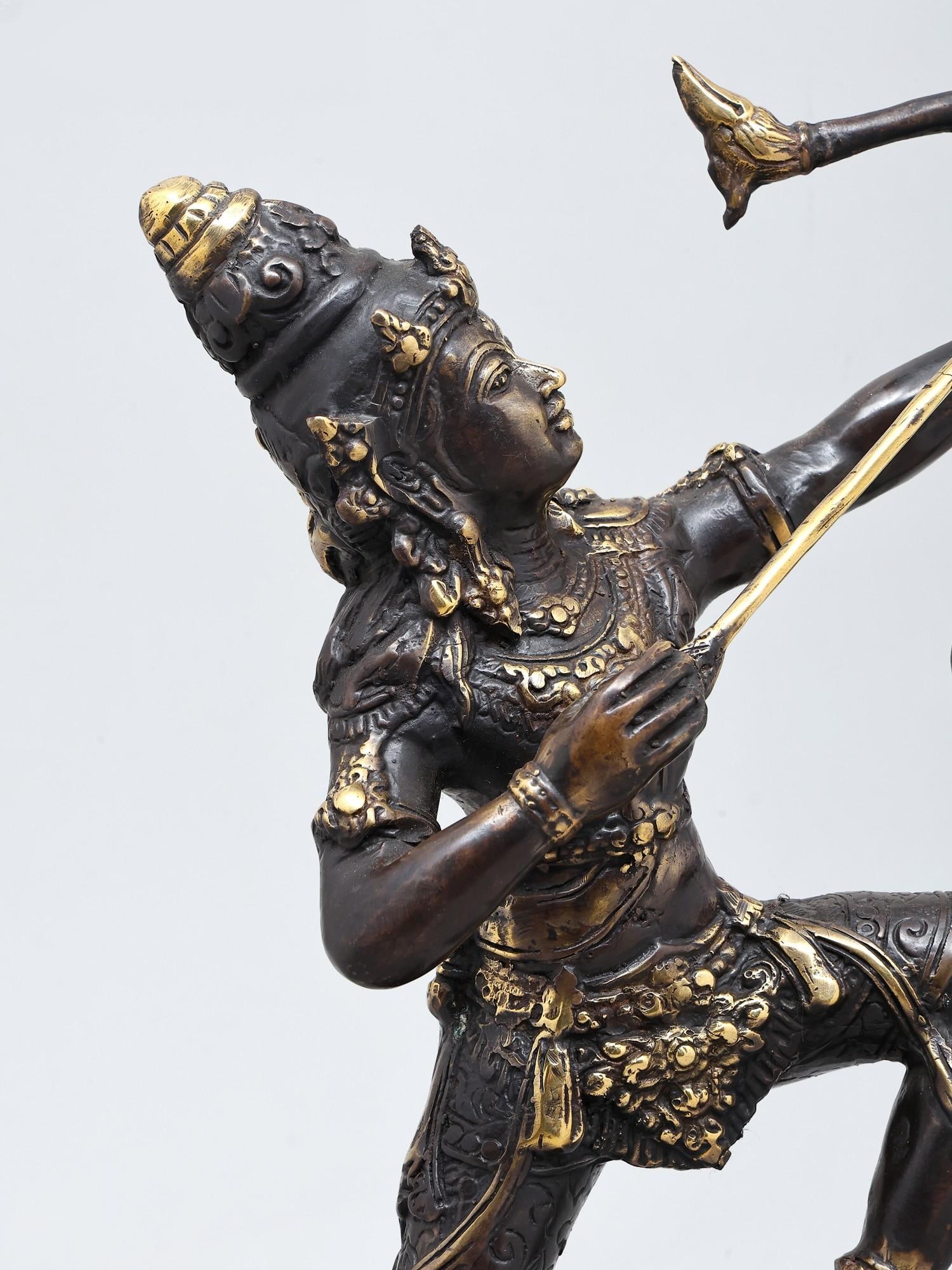 14" Lord Rama The Archer | Brass Statue - 2