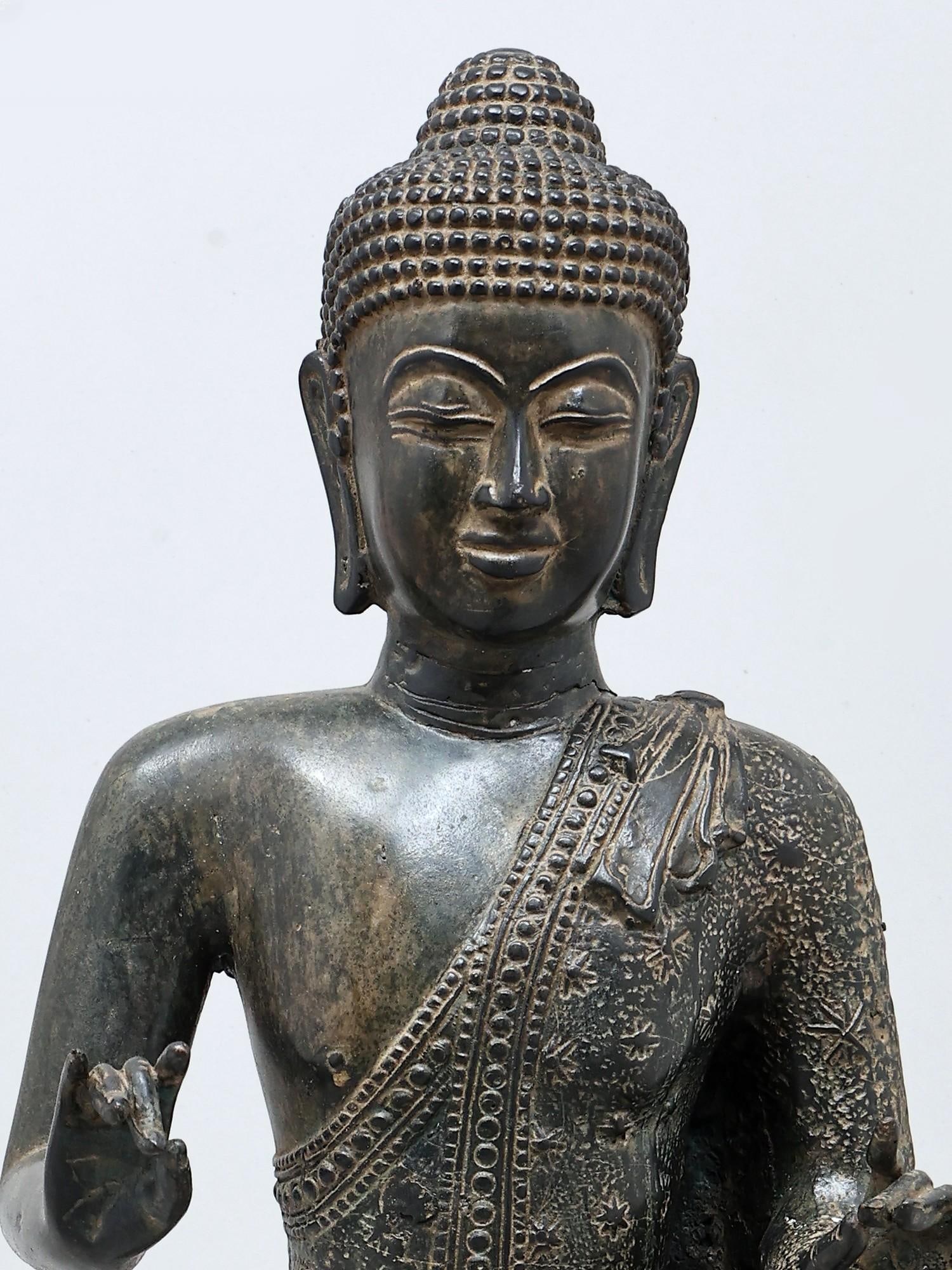 25" Standing Lord Buddha in Karana Mudra | Buddhist Brass Statue - 2